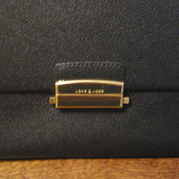 Love & Lore Edie Flap Satchel - Black and Gold - Picture 2 of 5